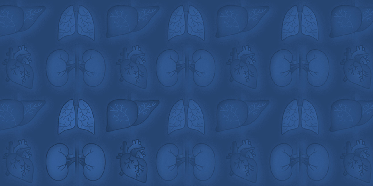 Background with hearts, lungs and kidneys